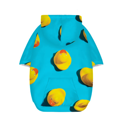 Yellow Rubber Ducks Print Dog Zip Up Hoodie
