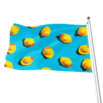 Yellow Rubber Ducks Print Flag