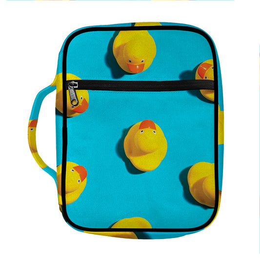 Yellow Rubber Ducks Print Front Pocket Bible Bag