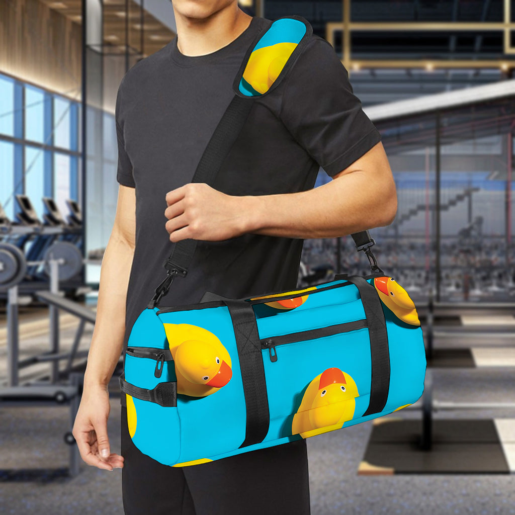 Yellow Rubber Ducks Print Gym Bag