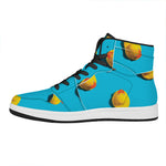 Yellow Rubber Ducks Print High Top Leather Sneakers