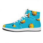 Yellow Rubber Ducks Print High Top Leather Sneakers