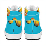 Yellow Rubber Ducks Print High Top Leather Sneakers