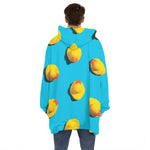 Yellow Rubber Ducks Print Hoodie Blanket