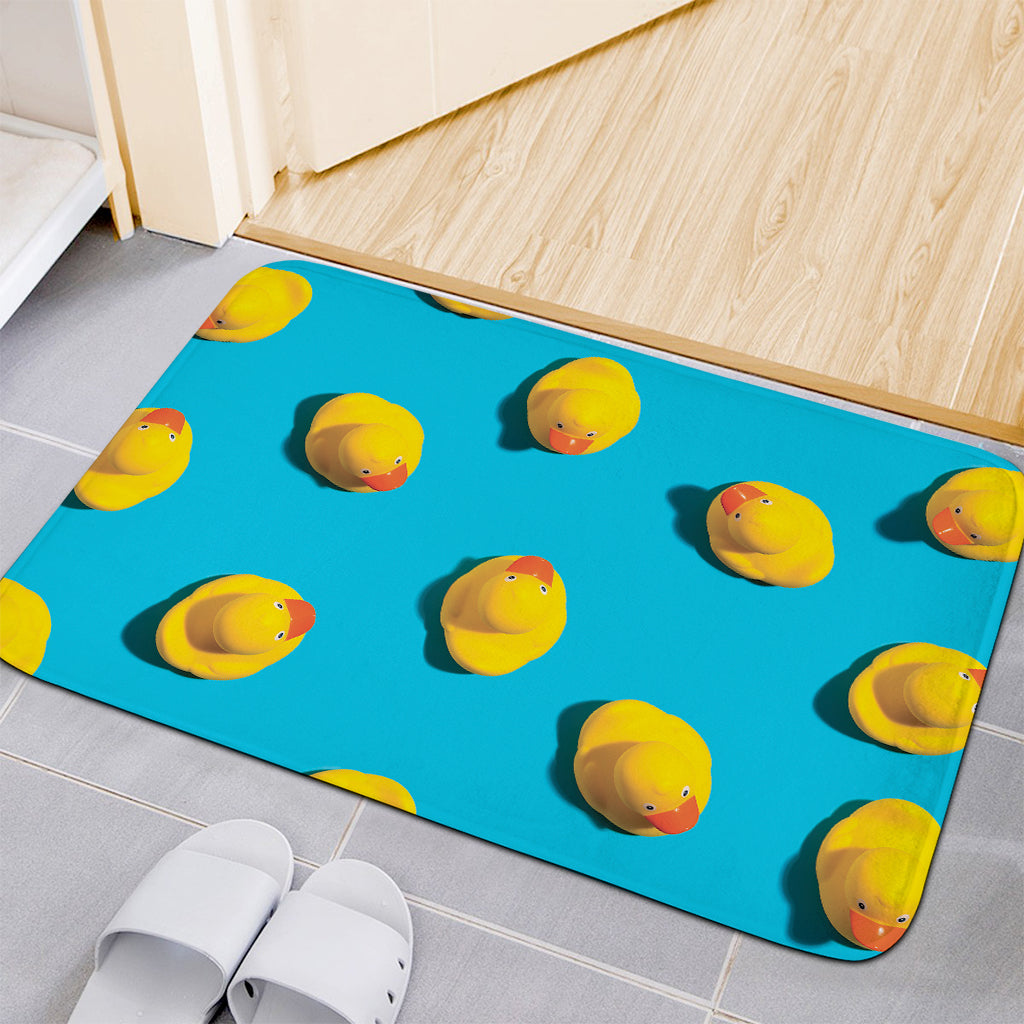 Yellow Rubber Ducks Print Indoor Door Mat