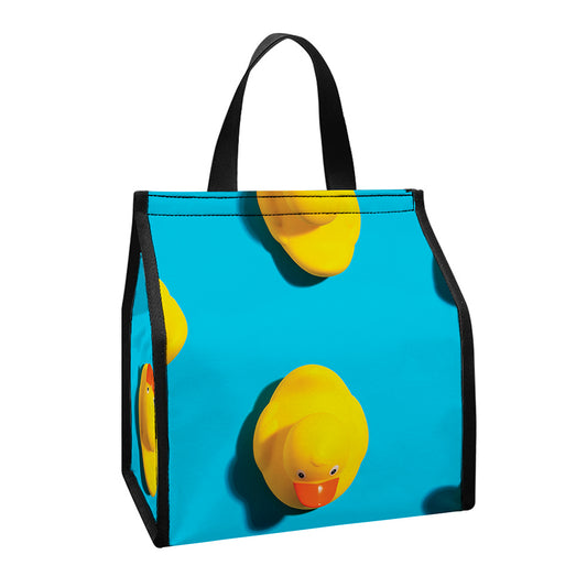 Yellow Rubber Ducks Print Insulated Lunch Tote