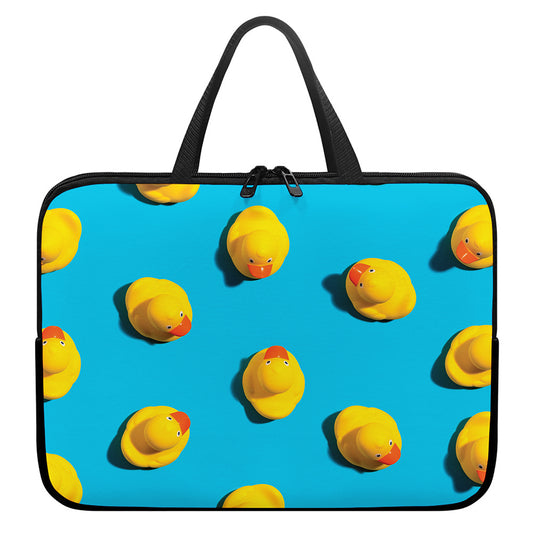 Yellow Rubber Ducks Print Laptop Sleeve With Handle