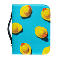 Yellow Rubber Ducks Print Leather Bible Cover