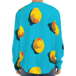 Yellow Rubber Ducks Print Long Sleeve Baseball Jersey