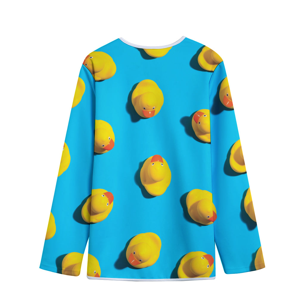 Yellow Rubber Ducks Print Long Sleeve Short Coat