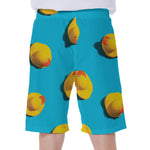 Yellow Rubber Ducks Print Men's Beach Shorts