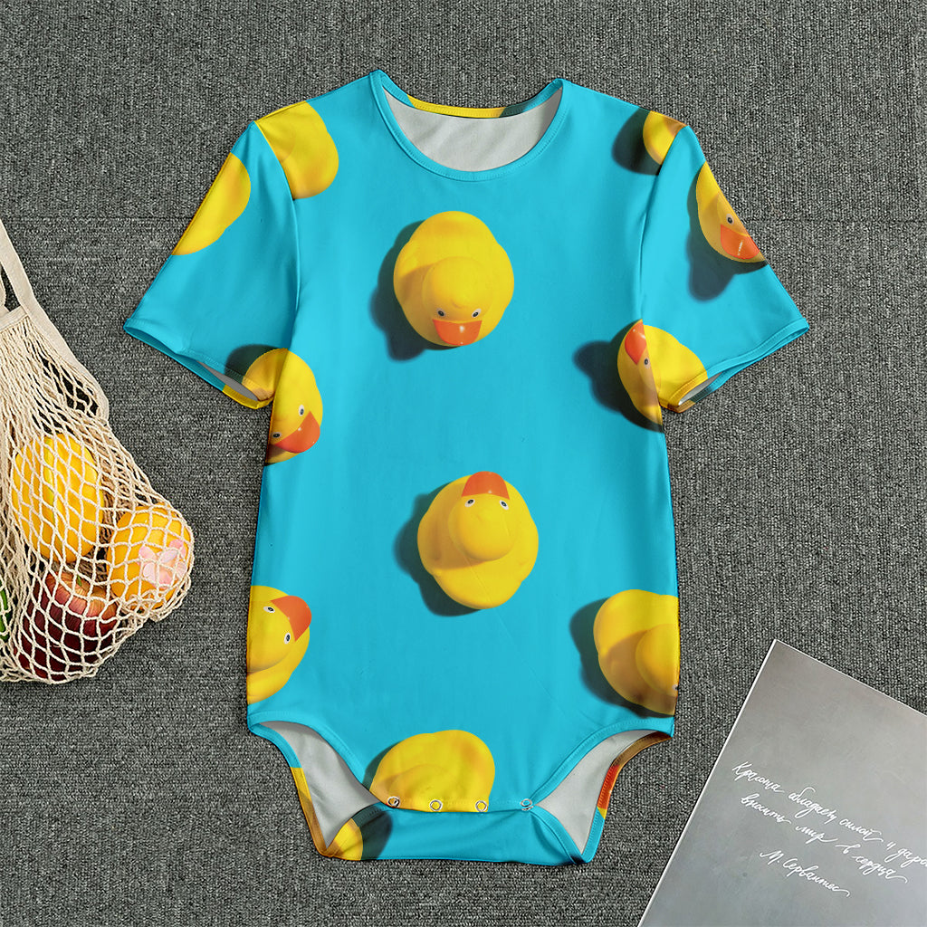 Yellow Rubber Ducks Print Men's Bodysuit