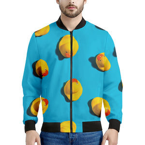 Yellow Rubber Ducks Print Men's Bomber Jacket