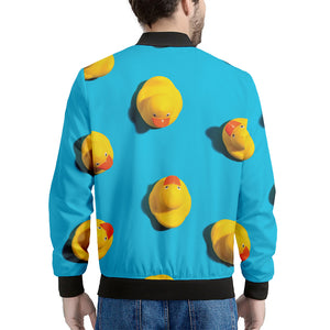 Yellow Rubber Ducks Print Men's Bomber Jacket