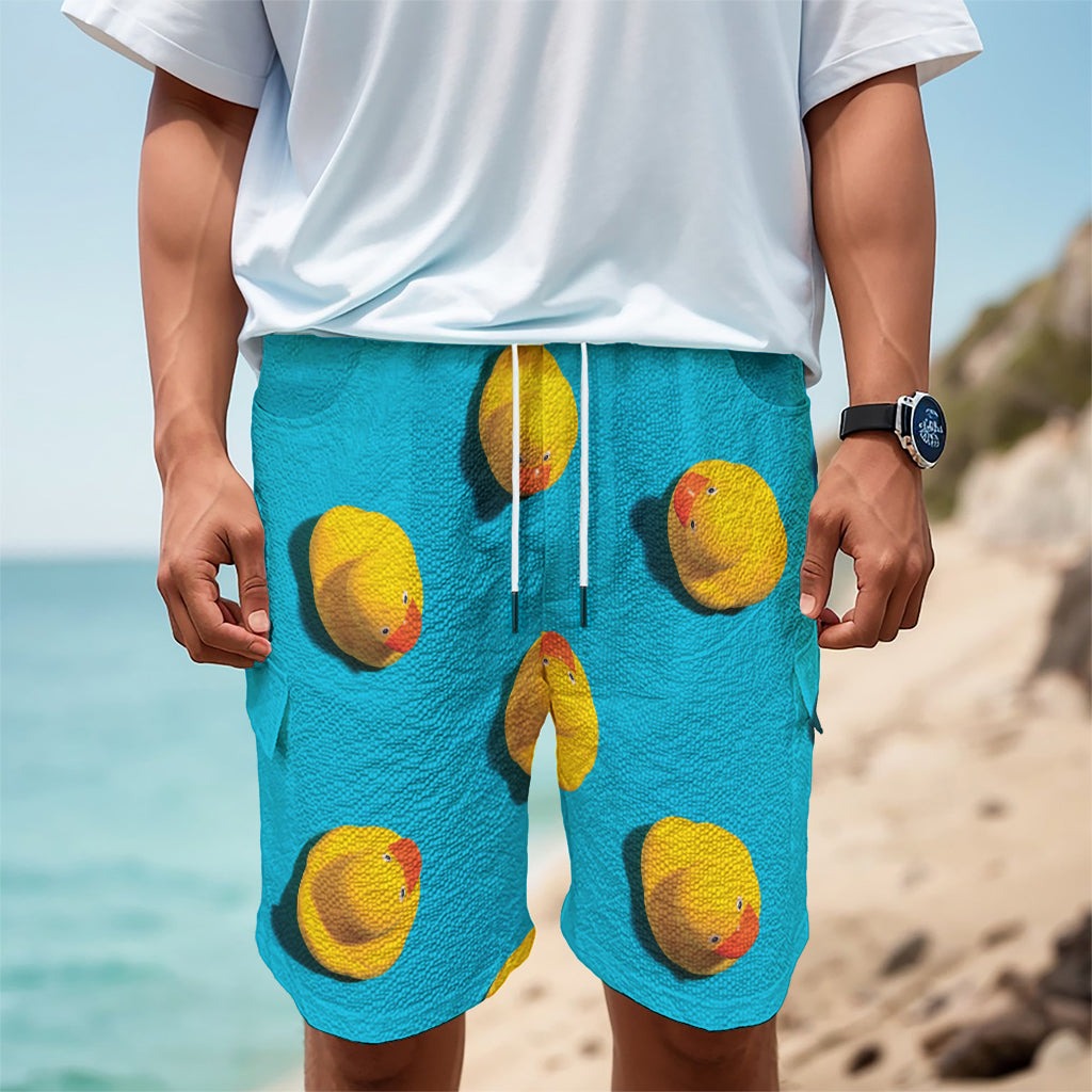 Yellow Rubber Ducks Print Men's Cargo Shorts