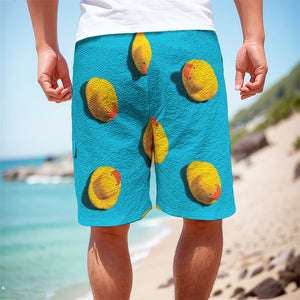 Yellow Rubber Ducks Print Men's Cargo Shorts