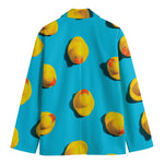 Yellow Rubber Ducks Print Men's Cotton Blazer