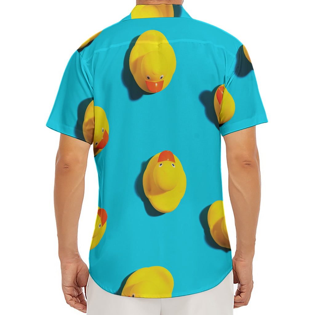 Yellow Rubber Ducks Print Men's Deep V-Neck Shirt