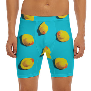 Yellow Rubber Ducks Print Men's Long Boxer Briefs