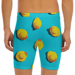 Yellow Rubber Ducks Print Men's Long Boxer Briefs