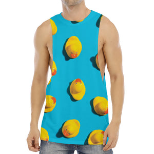 Yellow Rubber Ducks Print Men's Muscle Tank Top