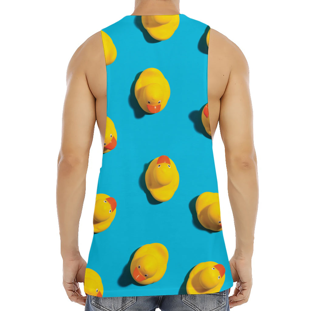 Yellow Rubber Ducks Print Men's Muscle Tank Top