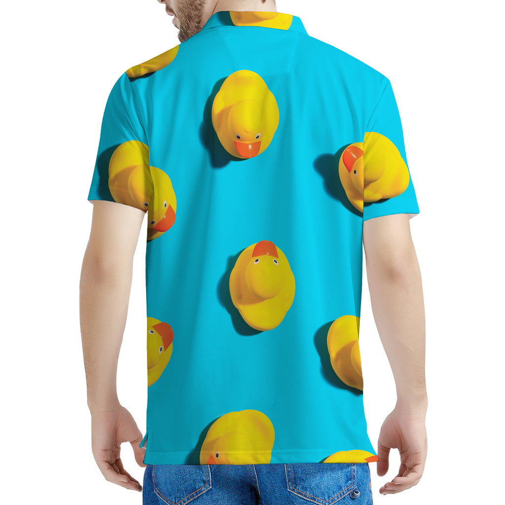 Yellow Rubber Ducks Print Men's Polo Shirt