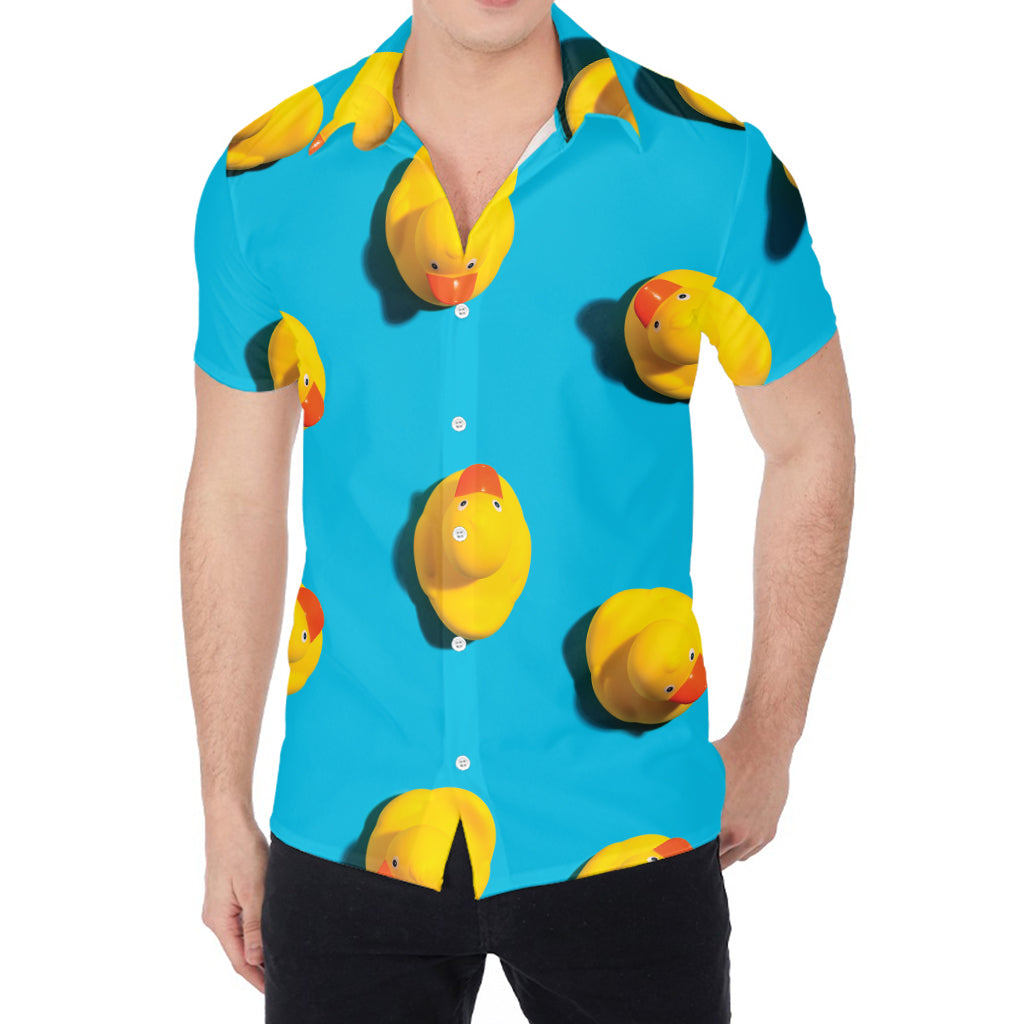 Yellow Rubber Ducks Print Men's Shirt