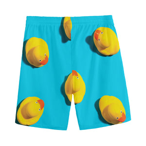 Yellow Rubber Ducks Print Men's Sports Shorts