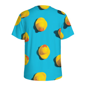 Yellow Rubber Ducks Print Men's Sports T-Shirt