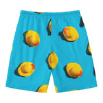 Yellow Rubber Ducks Print Men's Swim Trunks