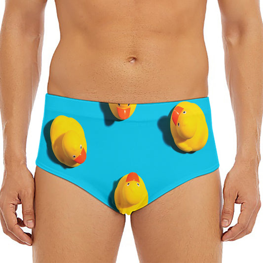 Yellow Rubber Ducks Print Men's Triangle Swim Briefs