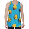 Yellow Rubber Ducks Print Men's Velvet Tank Top