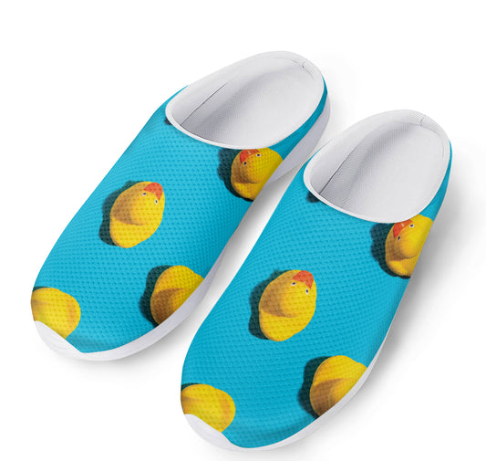 Yellow Rubber Ducks Print Mesh Casual Shoes