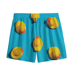 Yellow Rubber Ducks Print Mesh Shorts