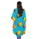 Yellow Rubber Ducks Print Open Front Beach Cover Up