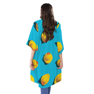 Yellow Rubber Ducks Print Open Front Beach Cover Up