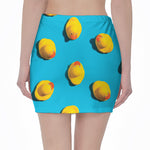 Yellow Rubber Ducks Print Pencil Mini Skirt