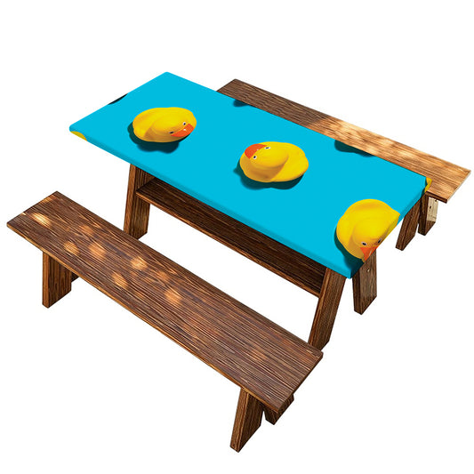 Yellow Rubber Ducks Print Picnic Table Cover