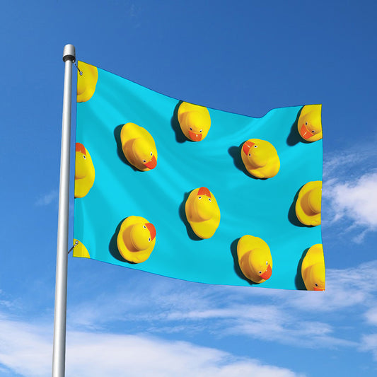 Yellow Rubber Ducks Print Polyester Flag