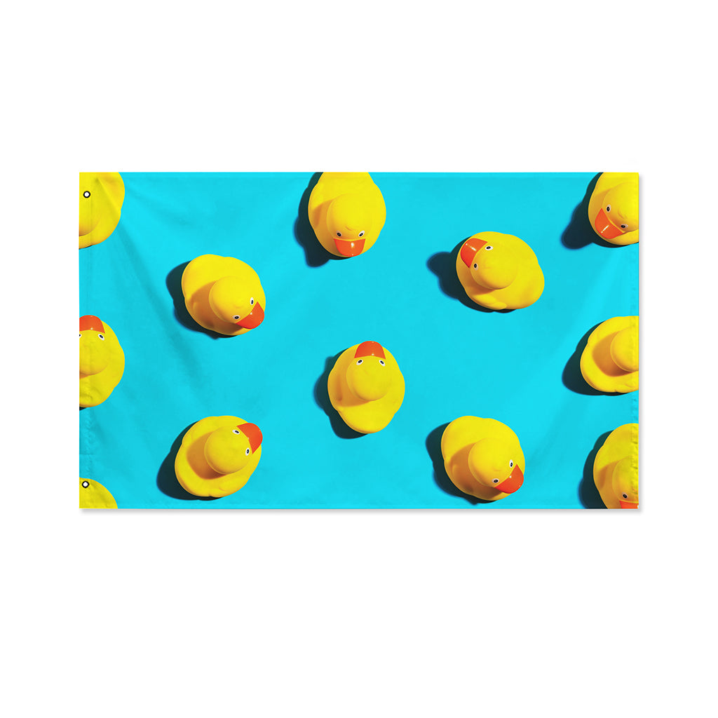 Yellow Rubber Ducks Print Polyester Flag