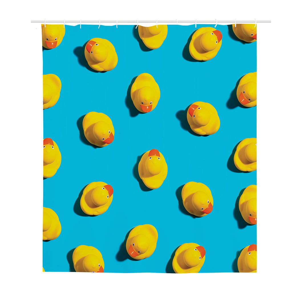Yellow Rubber Ducks Print Polyester Shower Curtain