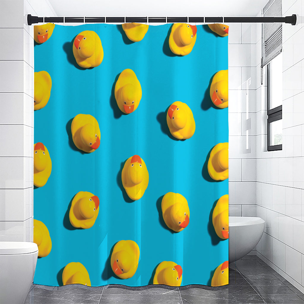 Yellow Rubber Ducks Print Premium Shower Curtain