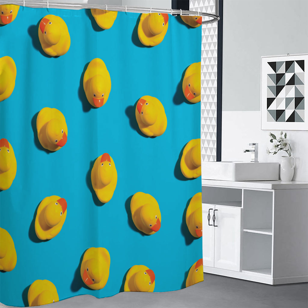 Yellow Rubber Ducks Print Premium Shower Curtain