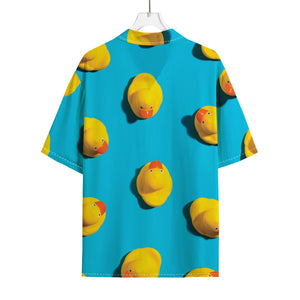 Yellow Rubber Ducks Print Rayon Hawaiian Shirt