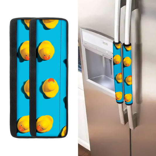 Yellow Rubber Ducks Print Refrigerator Handle Covers