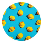 Yellow Rubber Ducks Print Round Blanket
