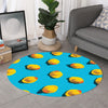 Yellow Rubber Ducks Print Round Rug