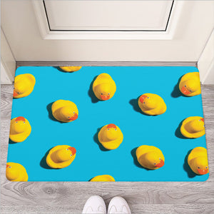 Yellow Rubber Ducks Print Rubber Doormat