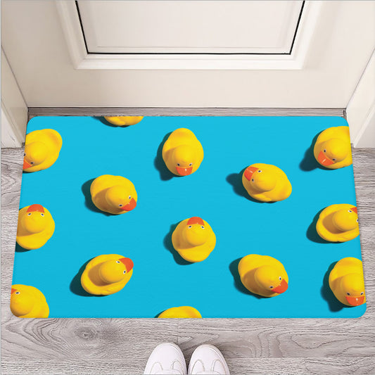 Yellow Rubber Ducks Print Rubber Doormat